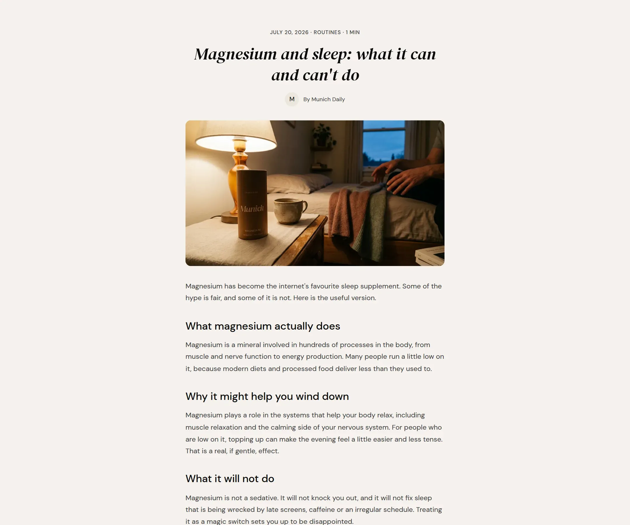 A journal post with the meta line and the mentioned product card at the end.