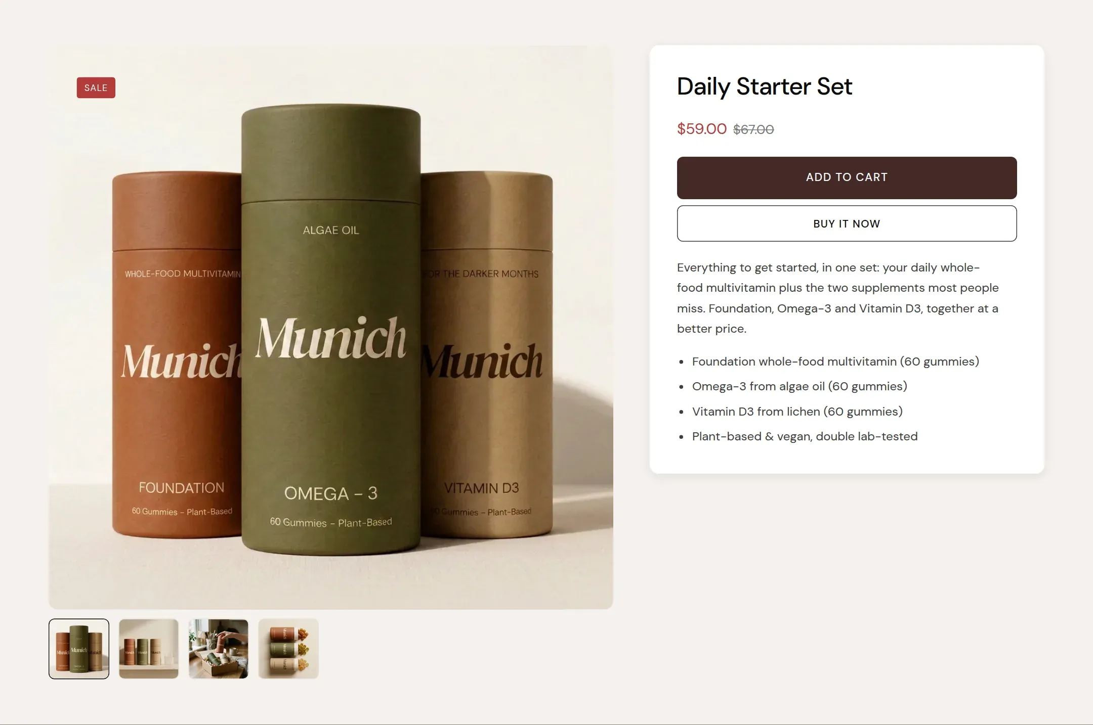 A featured product with a compact buy box at the end of a blog post.