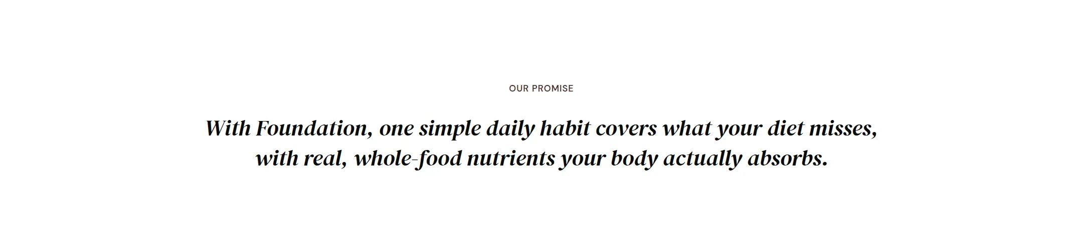 A centered rich text statement with the accent font on two words.