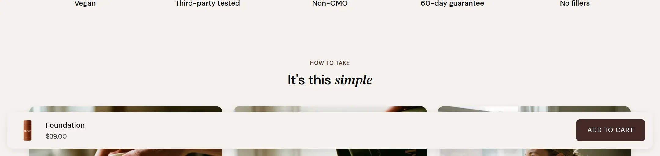 The sticky buy bar at the bottom of the screen once the buy box has scrolled away.
